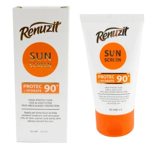 کرم ضد آفتاب بی رنگ رینوزیت با SPF90 حجم 50 میلی لیتر